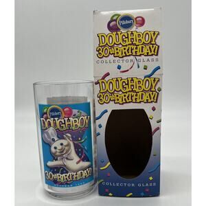 Pillsbury Doughboy 30th Birthday Collector Plastic Glass, New with Box, 1995